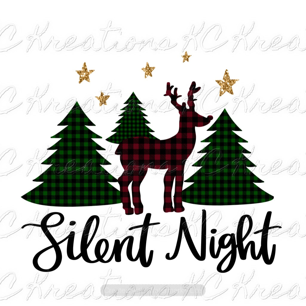 Silent night Christmas DTF Transfer