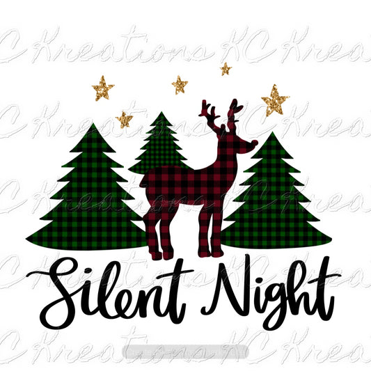 Silent night Christmas DTF Transfer