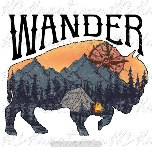 Wander Buffalo  sublimation transfer