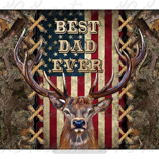 Best Dad Ever deer tumbler sublimation transfer