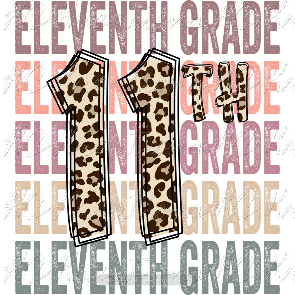 Leopard back to school sublimation transfer